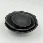 ظرف سرو كنگره دار ملامين وارداتی رنگ مشکی کد M7126 - Image 2